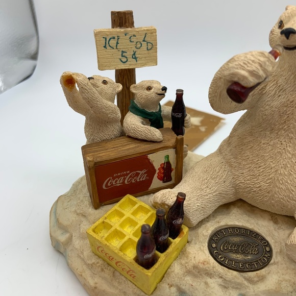 Vintage 1996 Coca-Cola Heritage Collection Bears Coca-Cola Stand Figurine w/ Tag - Picture 10 of 16